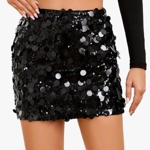 Black sequin mini skirt      No Boundaries
